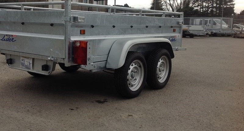 Remolque basculante de alta resistencia Lider, PTAC 1500 kg, ejes dobles con freno nuevos